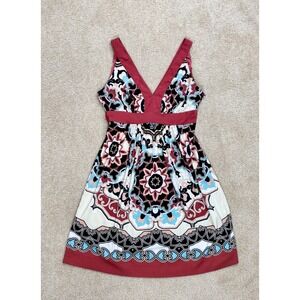 Trulli Vintage Inspired Sleeveless Satin Mini Dress Boho Size 2P